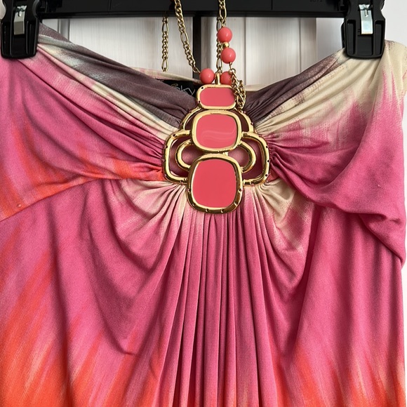 Stunning, long dress with necklace, jeweled accent - Picture 3 of 4